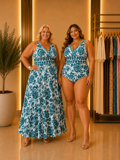 LuxePetal – Elegant Floral Ruched Maxi Dress Set