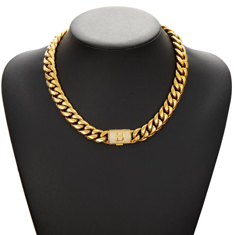 RoyalLink – Letter Pendant Cuban Chain