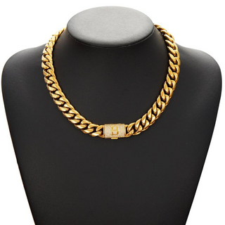 RoyalLink – Letter Pendant Cuban Chain