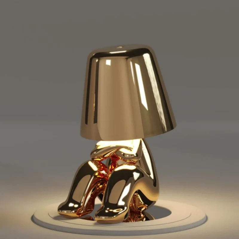 LumiThink – Elegant Gold Thinker Touch Lamp