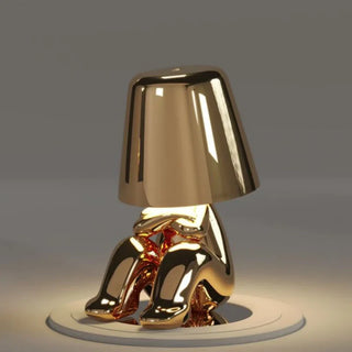 LumiThink – Elegant Gold Thinker Touch Lamp