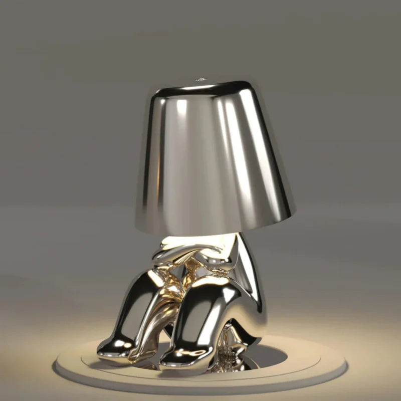 LumiThink – Elegant Gold Thinker Touch Lamp
