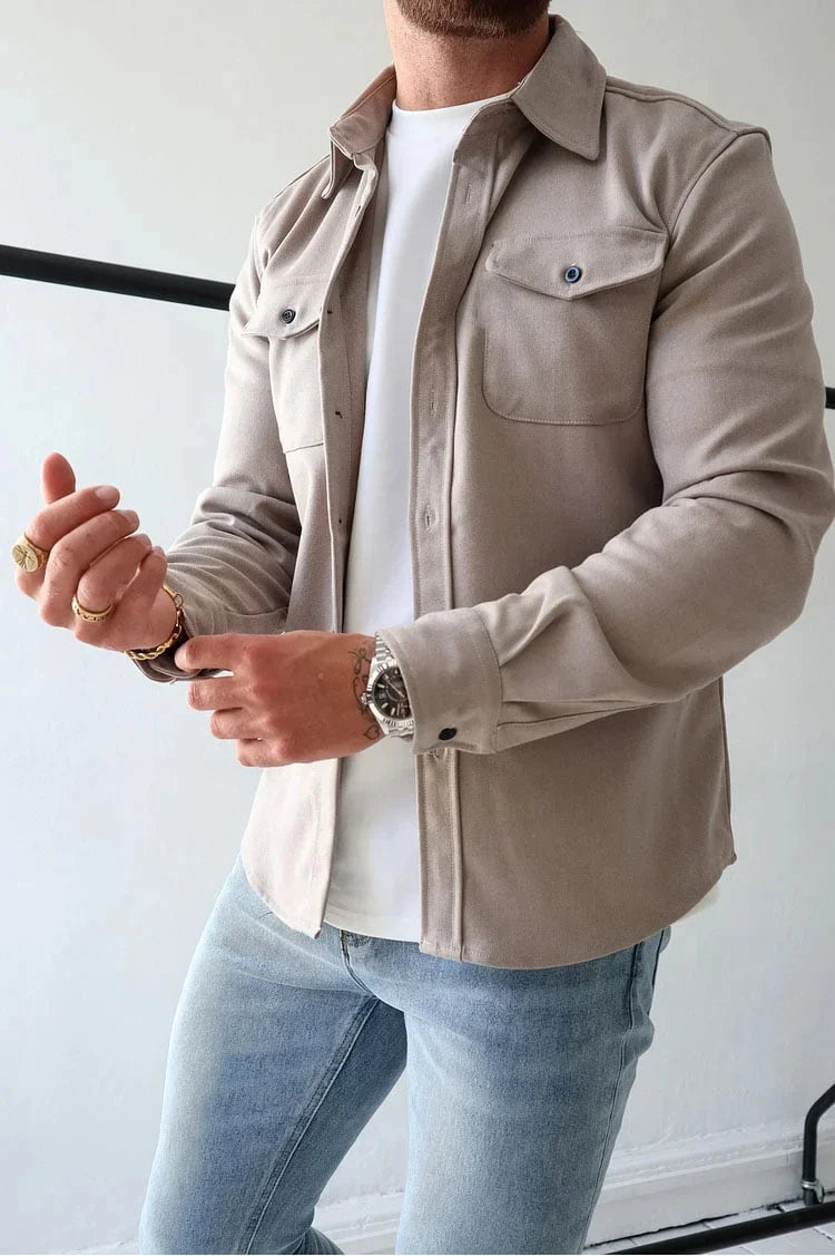 LuxeLayer – Casual Button Down Shirt Jacket