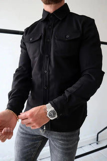 LuxeLayer – Casual Button Down Shirt Jacket