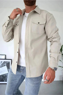 LuxeLayer – Casual Button Down Shirt Jacket
