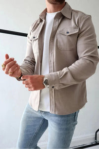 LuxeLayer – Casual Button Down Shirt Jacket