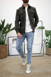 LuxeLayer – Casual Button Down Shirt Jacket