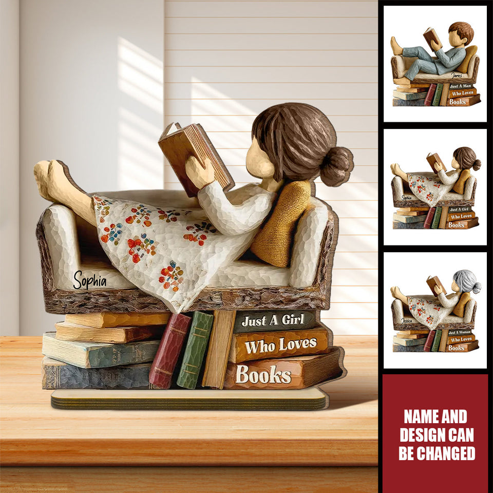 Bound by Books - Personalized Reading Couple Wooden Decor