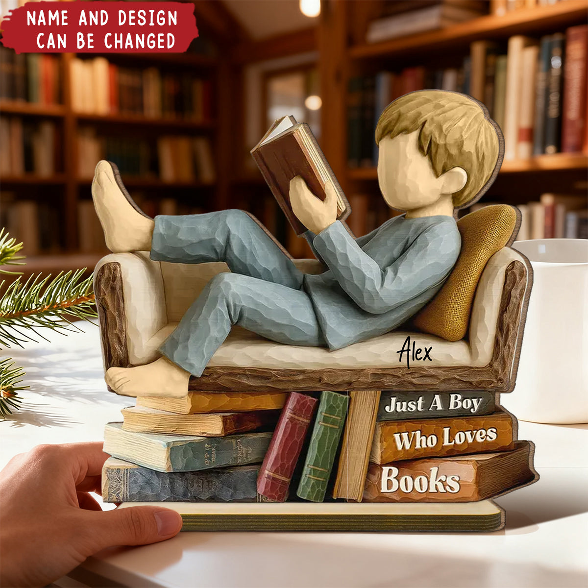 Bound by Books - Personalized Reading Couple Wooden Decor