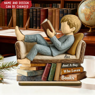 Bound by Books - Personalized Reading Couple Wooden Decor