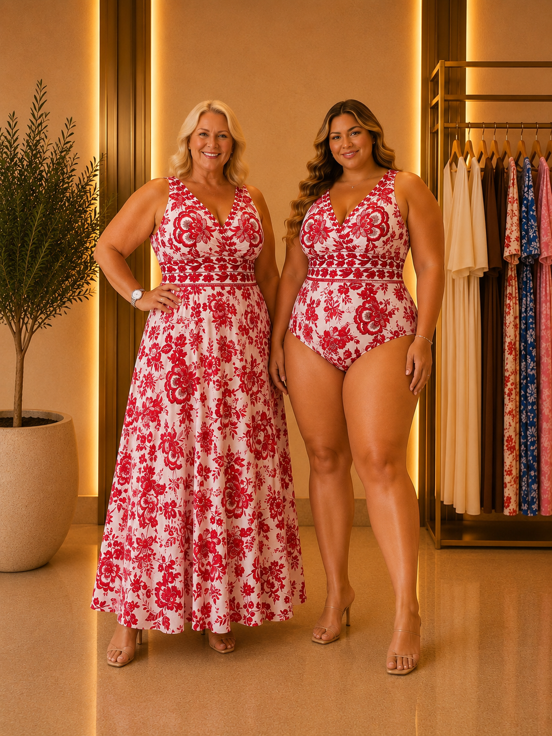 LuxePetal – Elegant Floral Ruched Maxi Dress Set