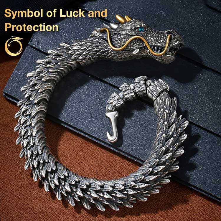 Pay day sale - Dragon Head Premium Sterling Silver Bracelet - Bring you fortune and good luck!