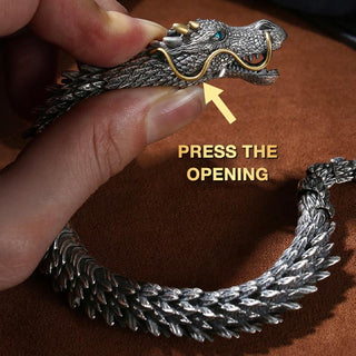Pay day sale - Dragon Head Premium Sterling Silver Bracelet - Bring you fortune and good luck!