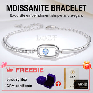 Marys Month promotions -Swarovski same style Sparkling Dance Grade A Moissanite Bracelet-Free gift box. GRA Certified. Adjustable size