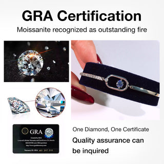 Marys Month promotions -Swarovski same style Sparkling Dance Grade A Moissanite Bracelet-Free gift box. GRA Certified. Adjustable size