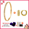 Gold Bracelet + Hoop Shine Earrings