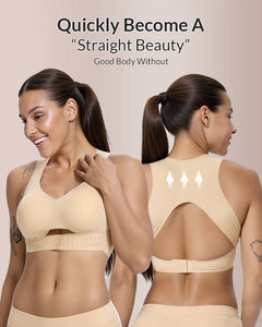 PostureEase – Front Closure Cross-Back Support Bra