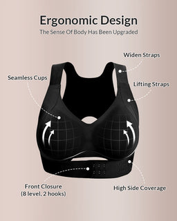 PostureEase – Front Closure Cross-Back Support Bra