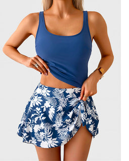 FloraShape – Floral Tankini Swim Dress Set