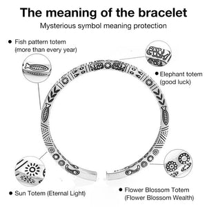 Kadayawan Festival Promotion -Products directly reduced by ₱200-Lucky vintage totem bracelet Bless Wealth and Auspicious Carving - Adjustable, Free box