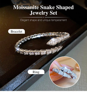 SerpentGlow – Zircon Snake Shaped Open Cuff Bracelet