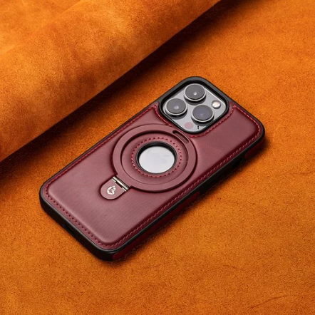 Super Luxury Invisible Stand iPhone Leather Case marnetic