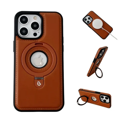 Super Luxury Invisible Stand iPhone Leather Case marnetic