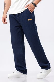Men's Regular Fit Patched Drawstring Waist Jeans