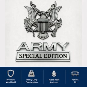 U.S. Army Special Edition Eagle Chrome Metal Badge