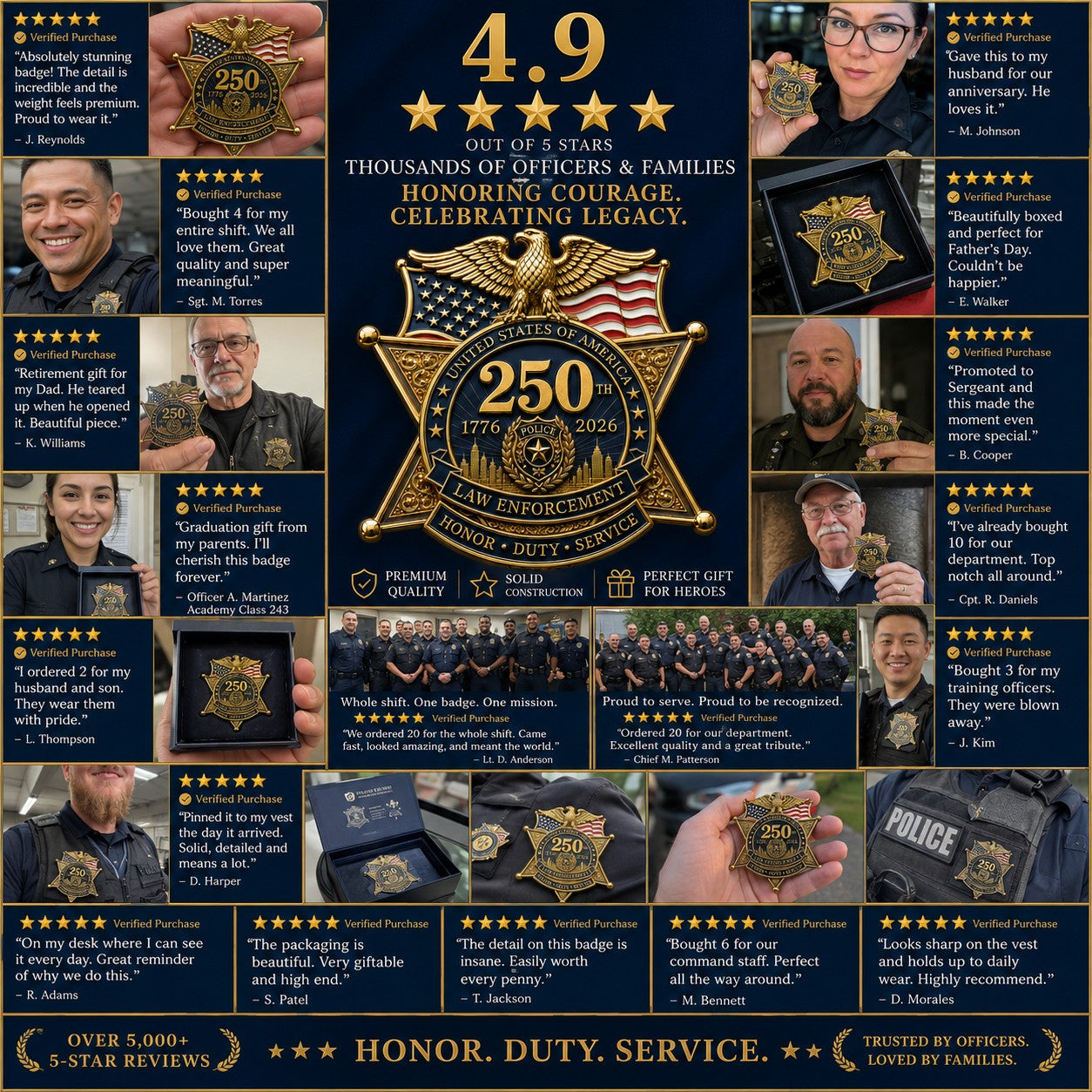 ★Anniversary 49% OFF - America 250 Law Enforcement Brooch