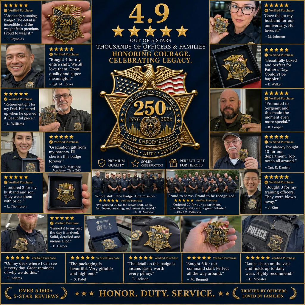 LibertyShield – America 250 Law Enforcement Brooch