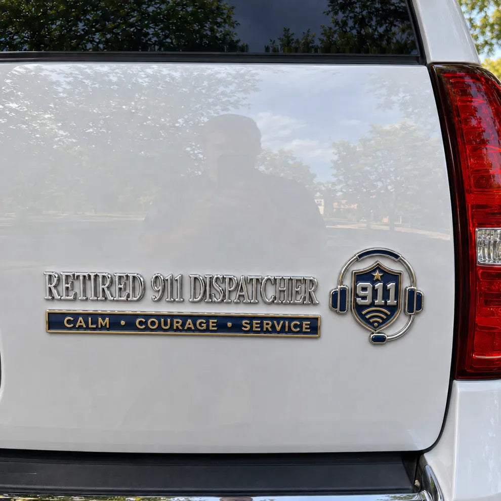 DispatchHonor – Retired 911 Dispatcher Car Emblem