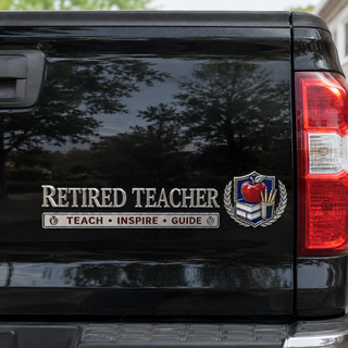 🍎 Retired Teacher Teach Inspire Guide Metal Car Emblem Badge