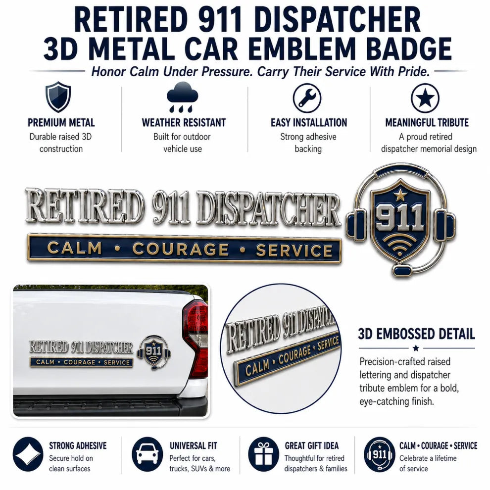 DispatchHonor – Retired 911 Dispatcher Car Emblem