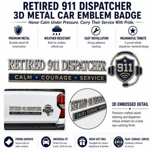 DispatchHonor – Retired 911 Dispatcher Car Emblem