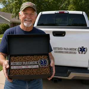 LifeShield – Retired Paramedic Metal Car Emblem