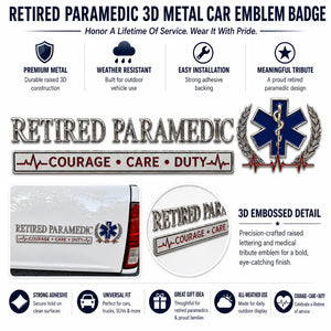 LifeShield – Retired Paramedic Metal Car Emblem