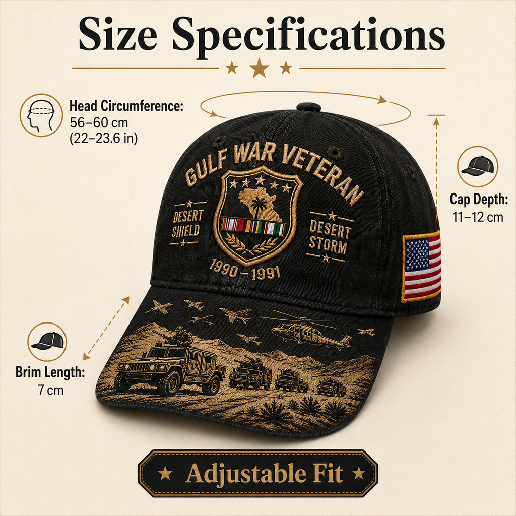 Handmade Gulf War Veteran Desert Shield & Desert Storm Commemorative Cap 🇺🇸