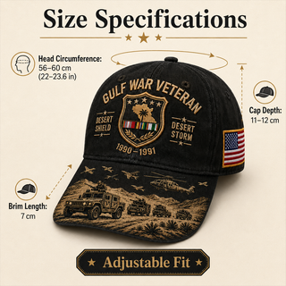 Handmade Gulf War Veteran Desert Shield & Desert Storm Commemorative Cap 🇺🇸