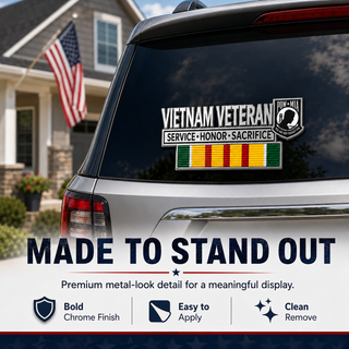 Vietnam Veteran Metal Car Emblem Decal – POW★MIA Tribute Badge 🇺🇸