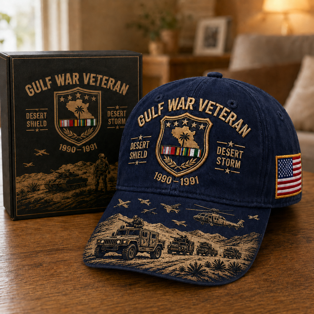 Gulf War Veteran Desert Shield & Desert Storm Commemorative Cap 🇺🇸
