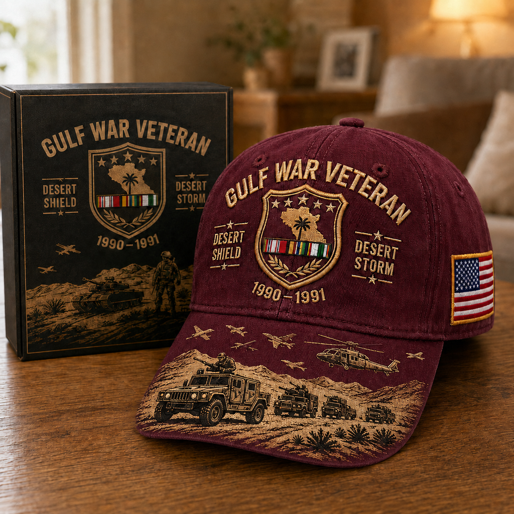 Gulf War Veteran Desert Shield & Desert Storm Commemorative Cap 🇺🇸