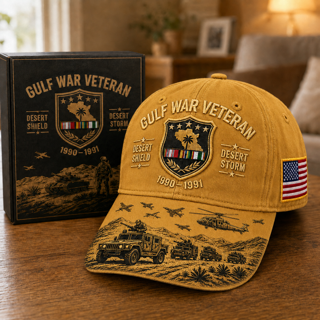 Gulf War Veteran Desert Shield & Desert Storm Commemorative Cap 🇺🇸
