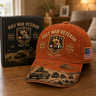 Gulf War Veteran Desert Shield & Desert Storm Commemorative Cap 🇺🇸