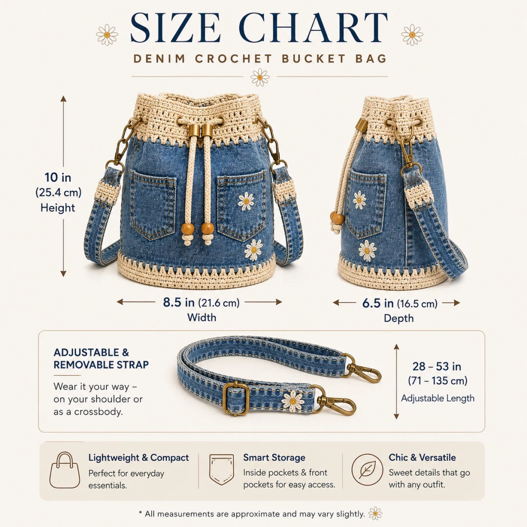 DaisyDenim – Crochet Bucket Bag