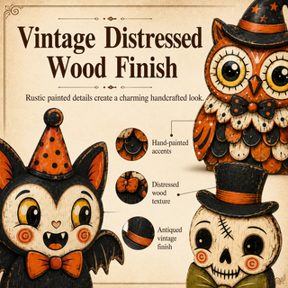 Vintage Halloween Wooden Character Tabletop Decor