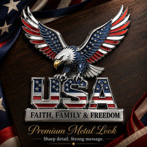 🇺🇸250th Anniversary 49% OFF - ★USA Faith, Family & Freedom★ Metal Emblem