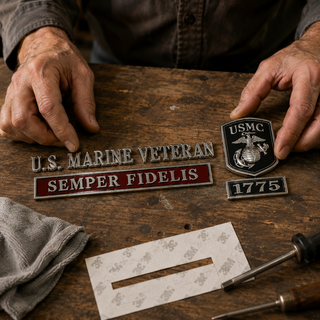 🇺🇸 U.S. Marines Veteran Semper Fidelis Car Emblem Metal Badge