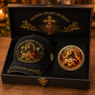 Sacred Heart Of Jesus Faith Cap🎁 Free Double-Sided Honor Coin With Every Cap Purchase