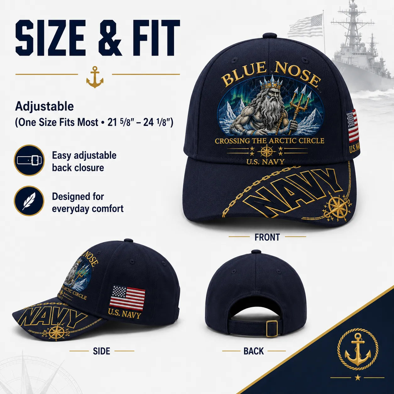 PatriotPeak – Premium Navy Embroidered Military Cap